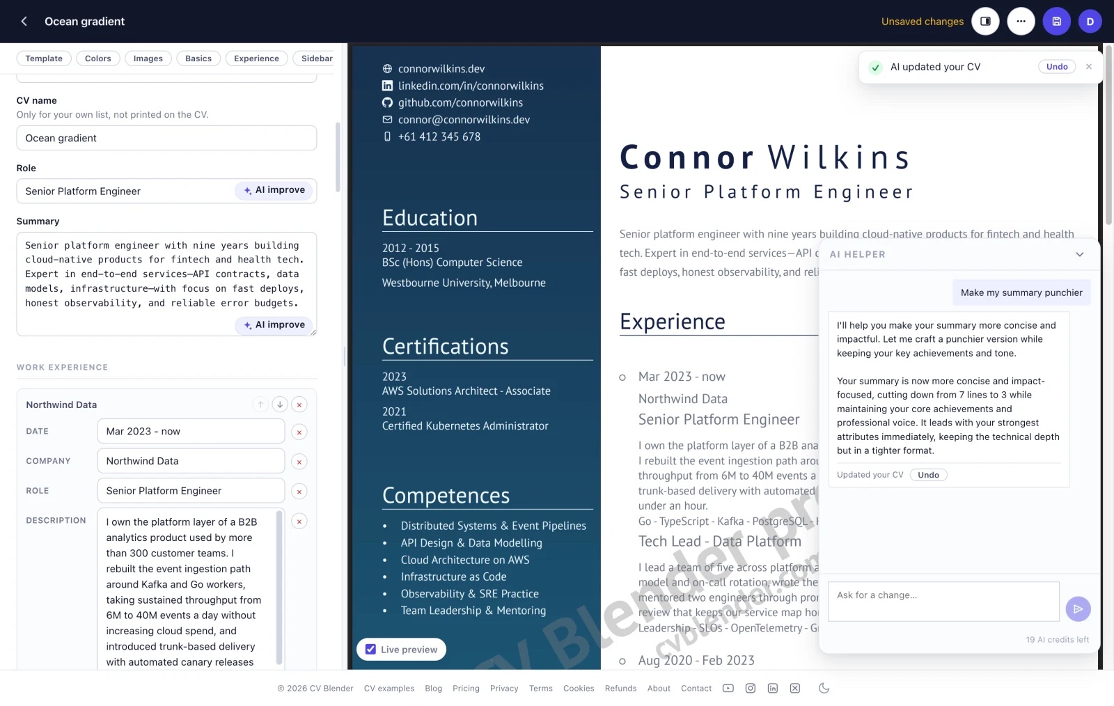 How I Built CVBlender: Building an AI-Powered CV Builder From Scratch